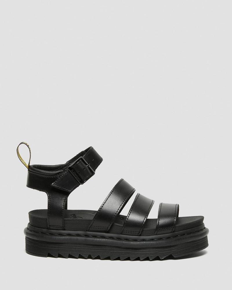 Sandalias Con Tiras Dr Martens Blaire Brando Cuero Mujer Negros | MX 467FDN